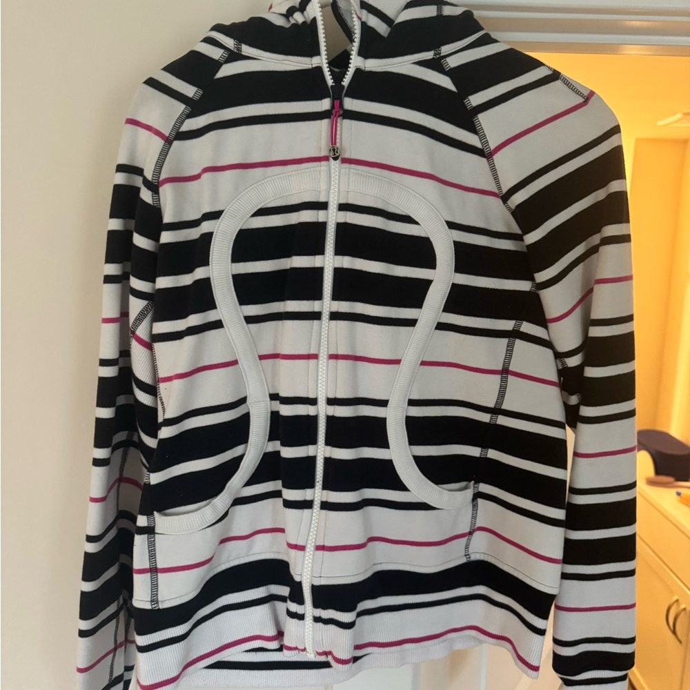Lululemon Black and White Striped Hoodie